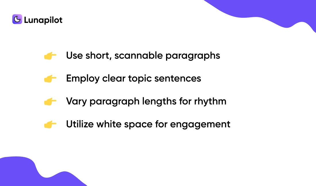 Optimizing paragraph length and structure