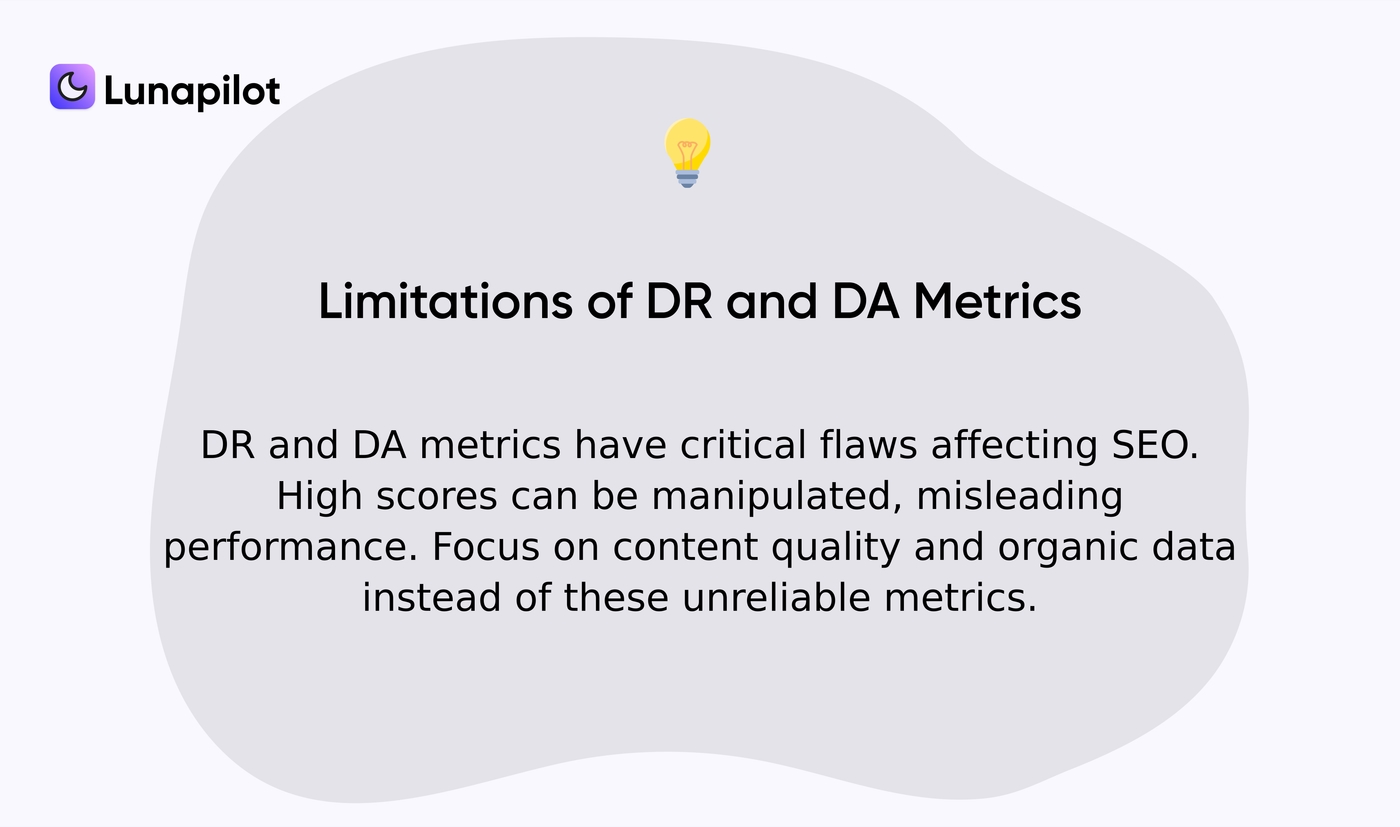 Limitations and accuracy of DR and DA metrics